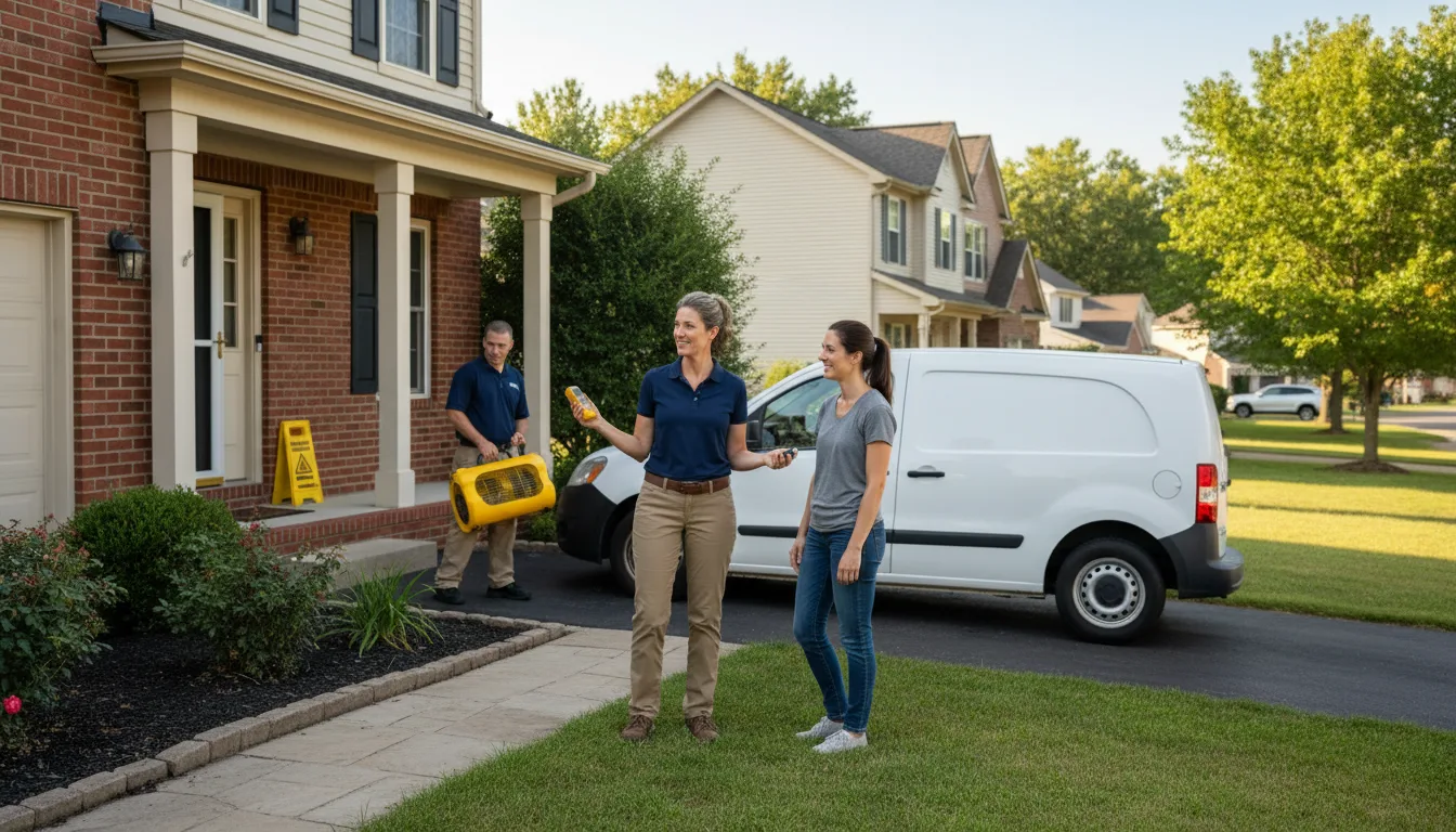 Residential water damage restoration in Freeman Spur, IL